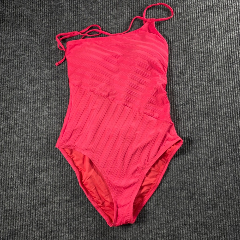 La Blanca Pink One Shoulder Tummy Control One Piece Swimsuit Size 10 NEW